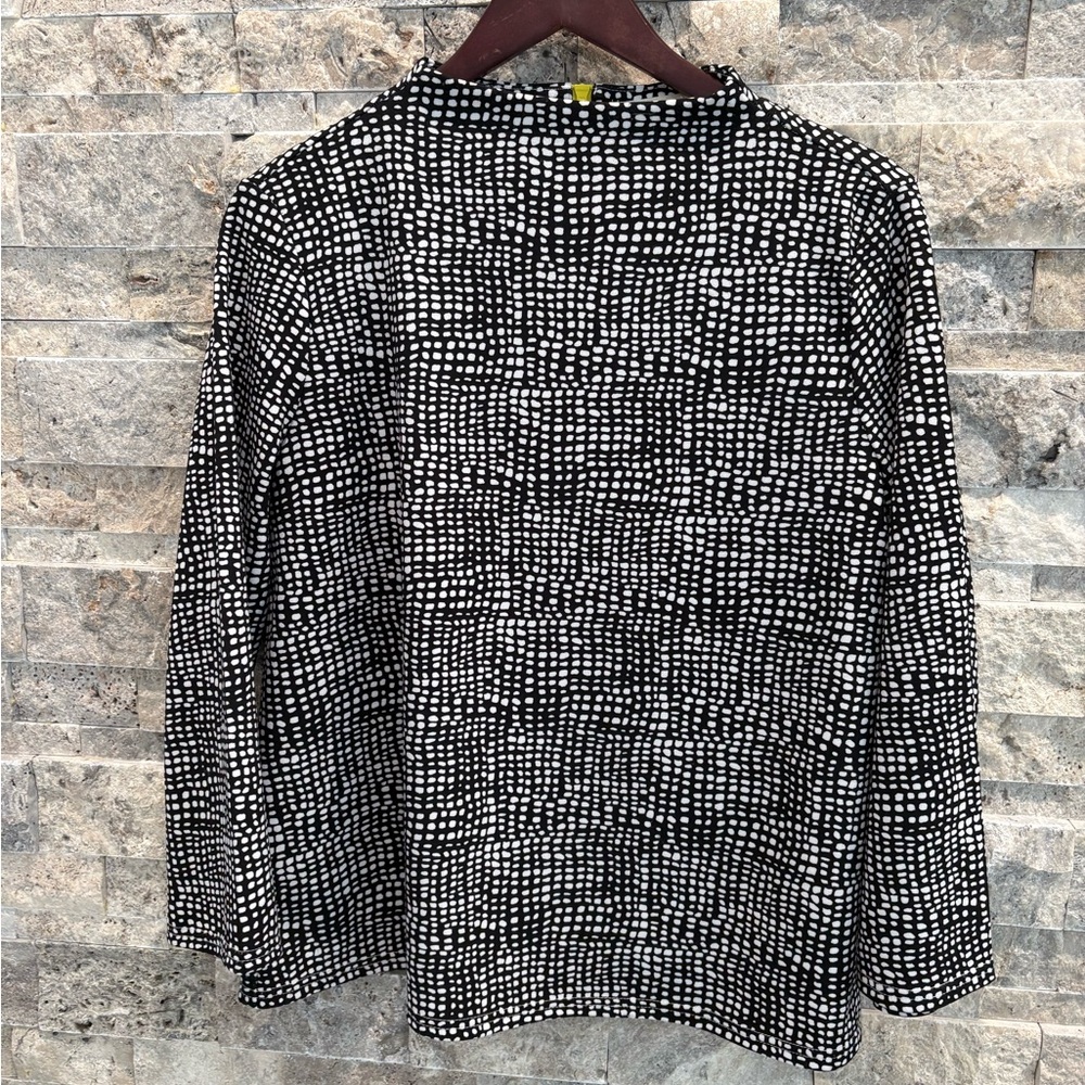 Melloday Black and White Patterned Top size L